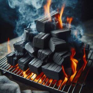 Charcoal on the bbq.